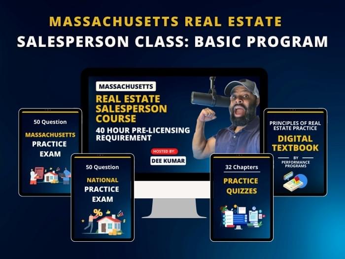 Basic Package including our comprehensive 40-hour Massachusetts real estate course online